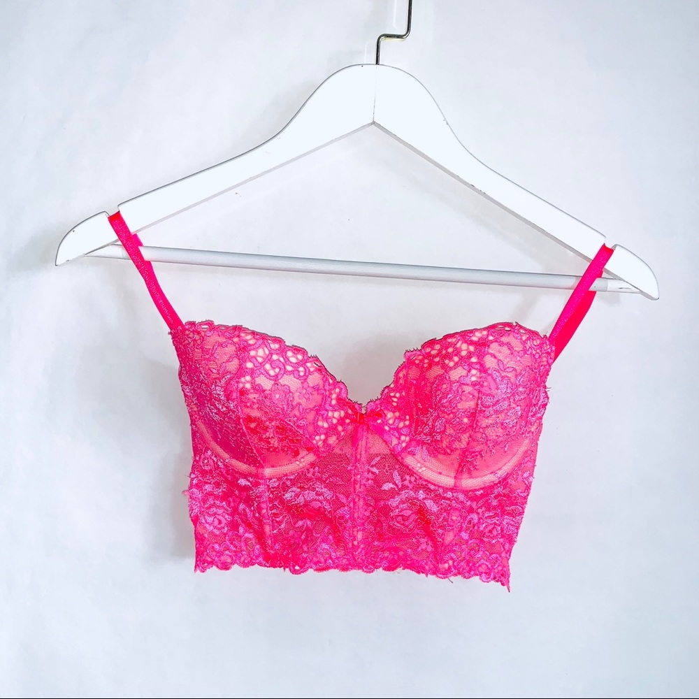 Victoria’s Secret Lace Pink Bustier Bra - Picture 2 of 8